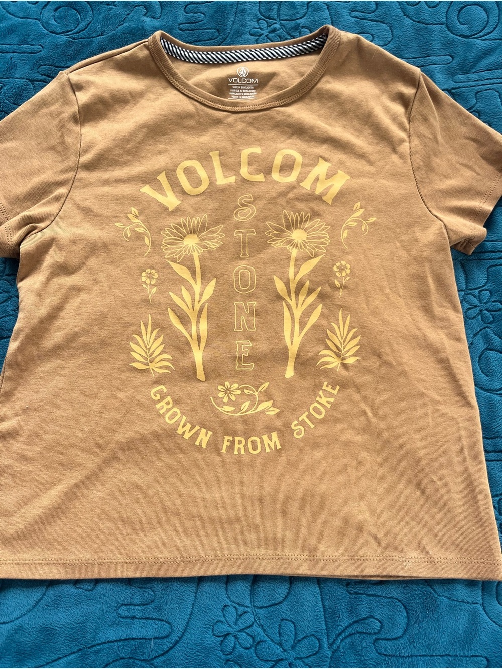 Volcom Tan Floral Graphic Tee